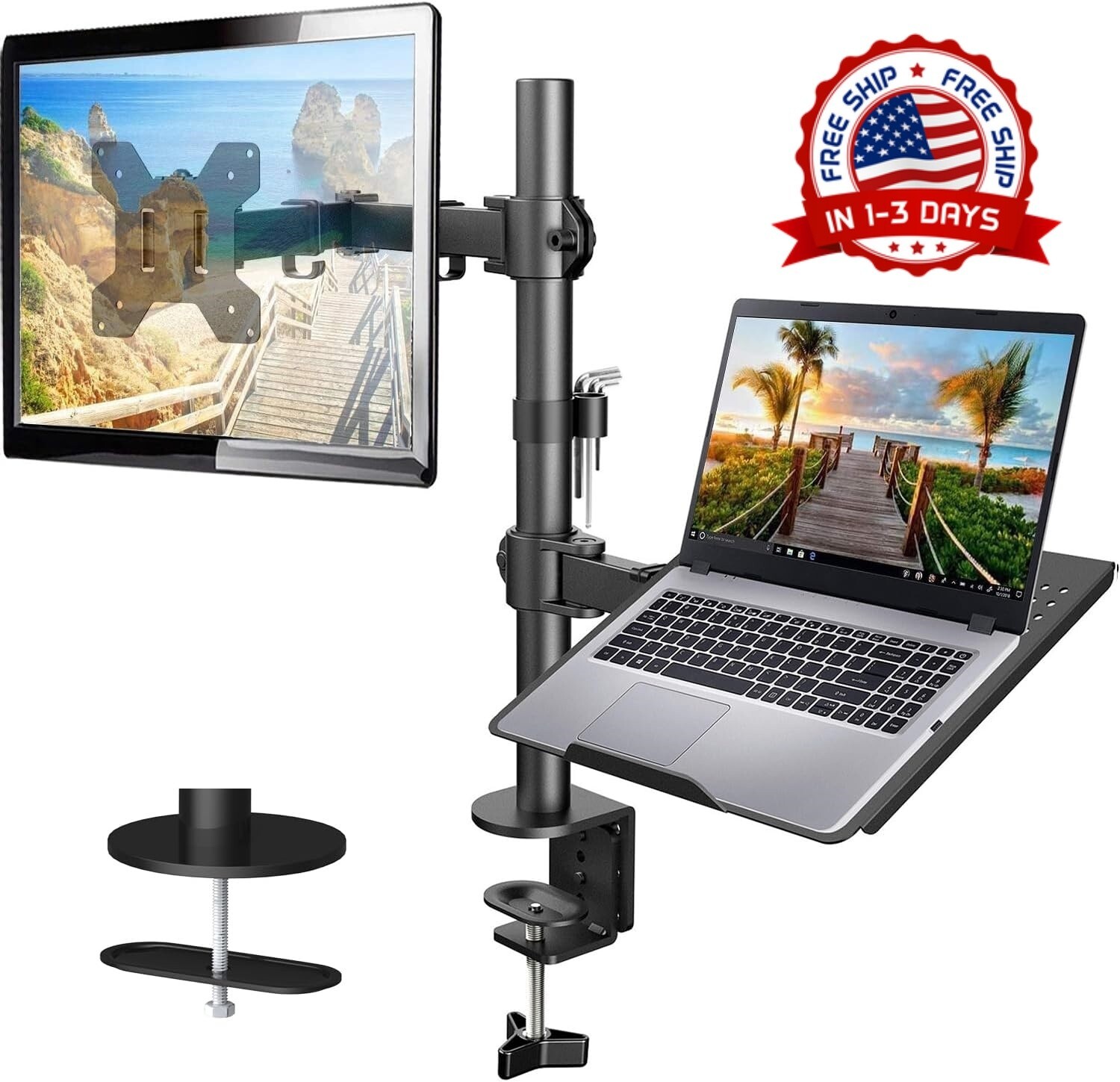 Soporte de Montaje para Bandeja Laptop Completamente Ajustable con Ventilación