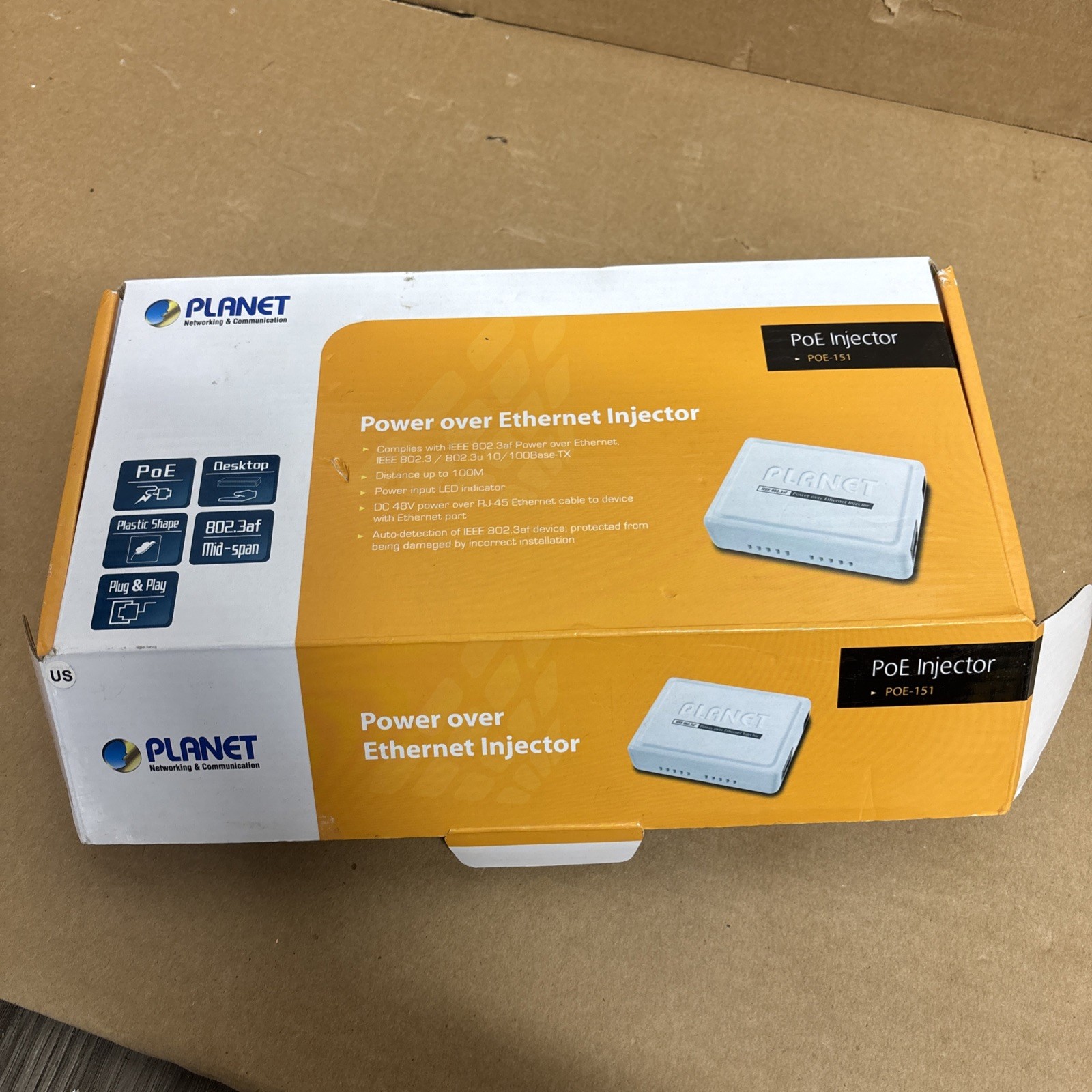 PLANET POE-151 Power Over Ethernet Injector #H4