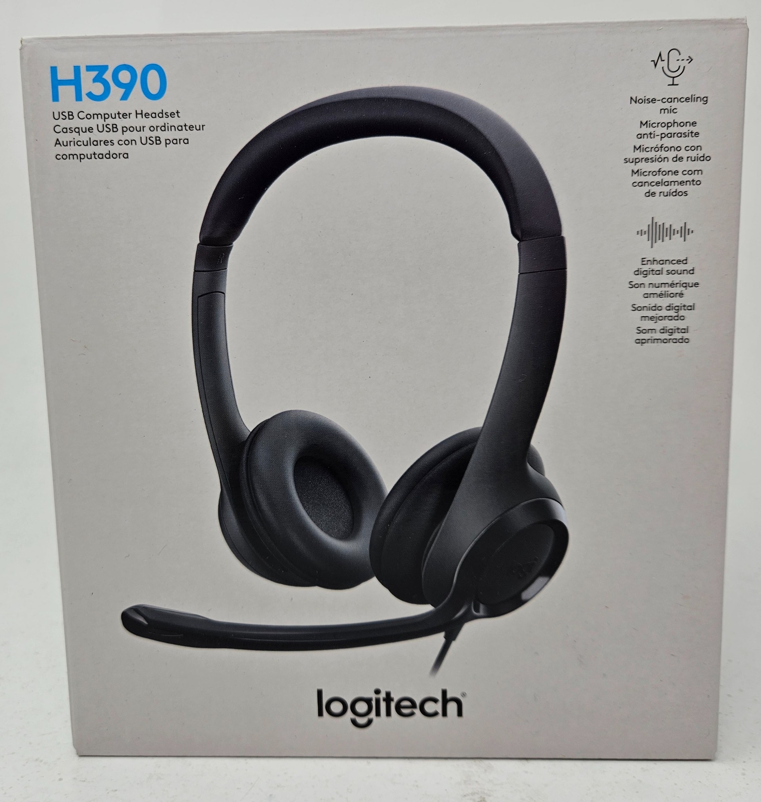 Logitech H390 Over-Head Comfort USB Headset w/ Noise-Canceling Microphone * NEW