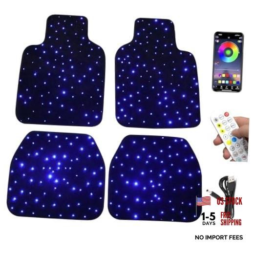 Starlight Floor Mats for Car, LED Fiber Optic Mats with App Control, Universal