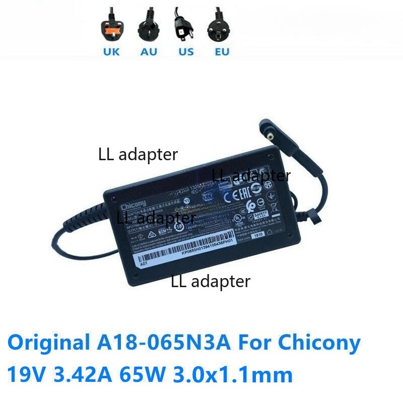 Chicony A18-065N3A 65W A065R178P AC Adapter For ACER Laptop Power Supply Charger