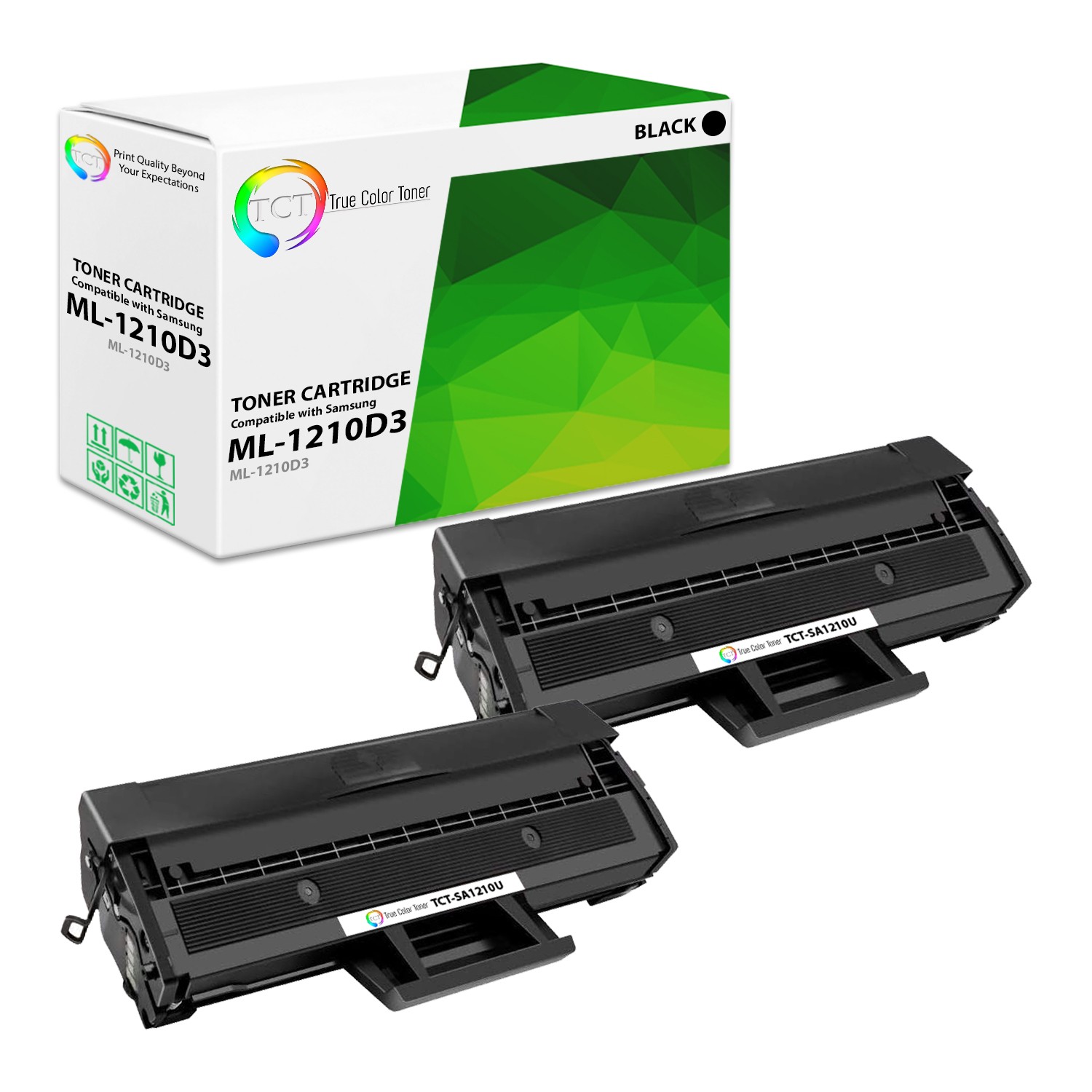 TCT 2PK Black ML-1210D3 Toner Cartridges For Samsung 1010 1020 1210 1220 1430