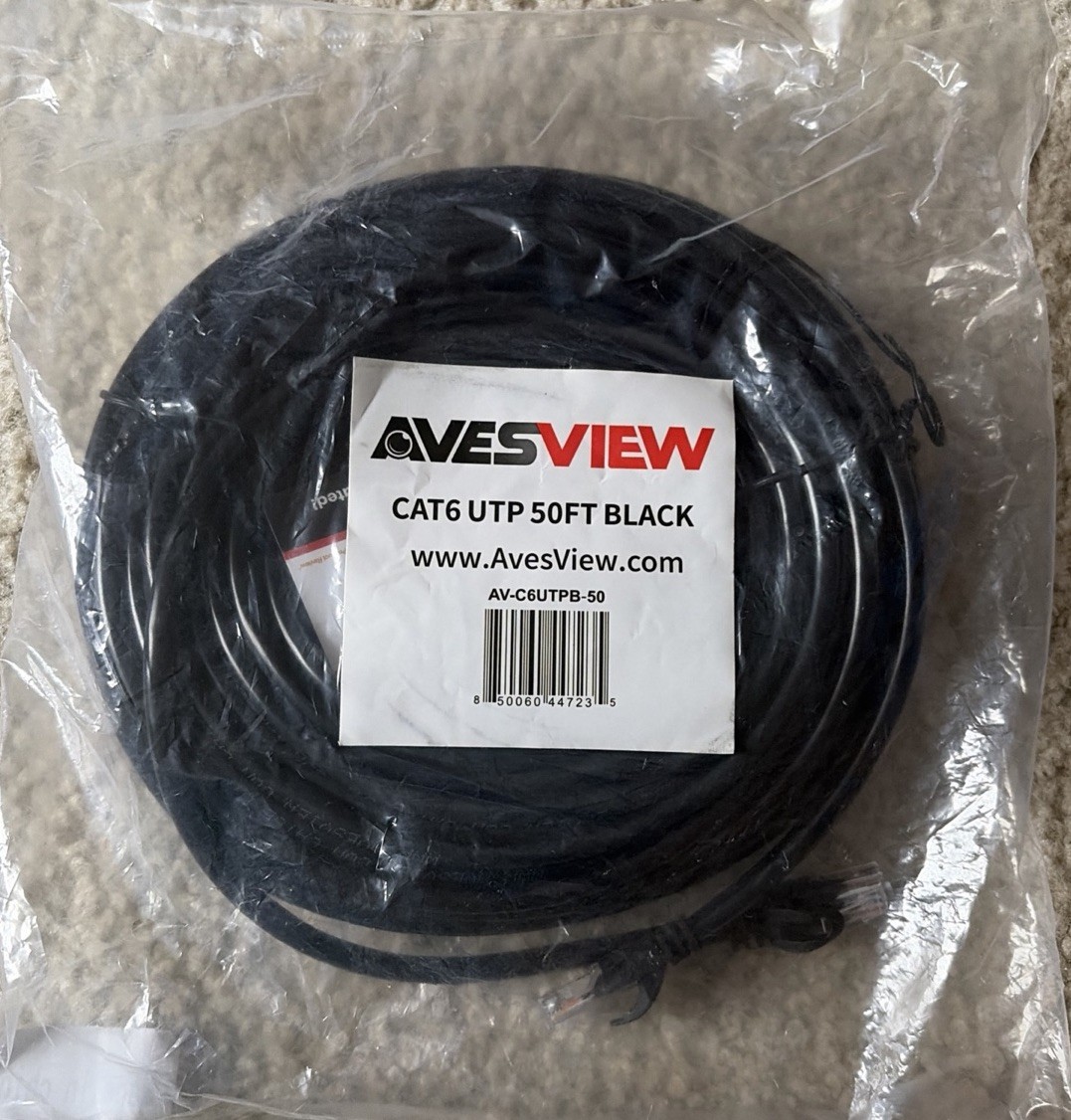 AvesView CAT6 50 ft Ethernet Cable, Black | Indoor High-Speed 10Gbps