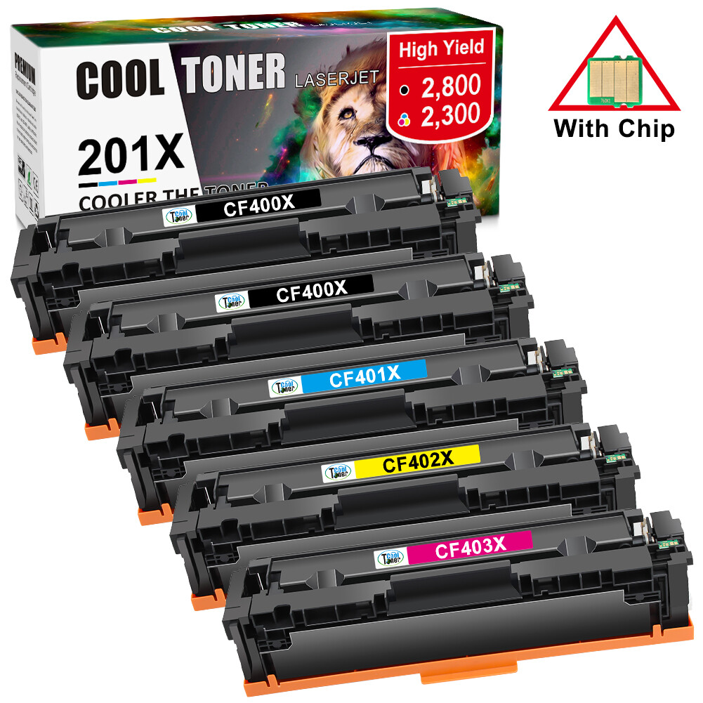5x High Yield CF400X 201X Toner Compatible For HP Color Laser Jet Pro MFP M277dw