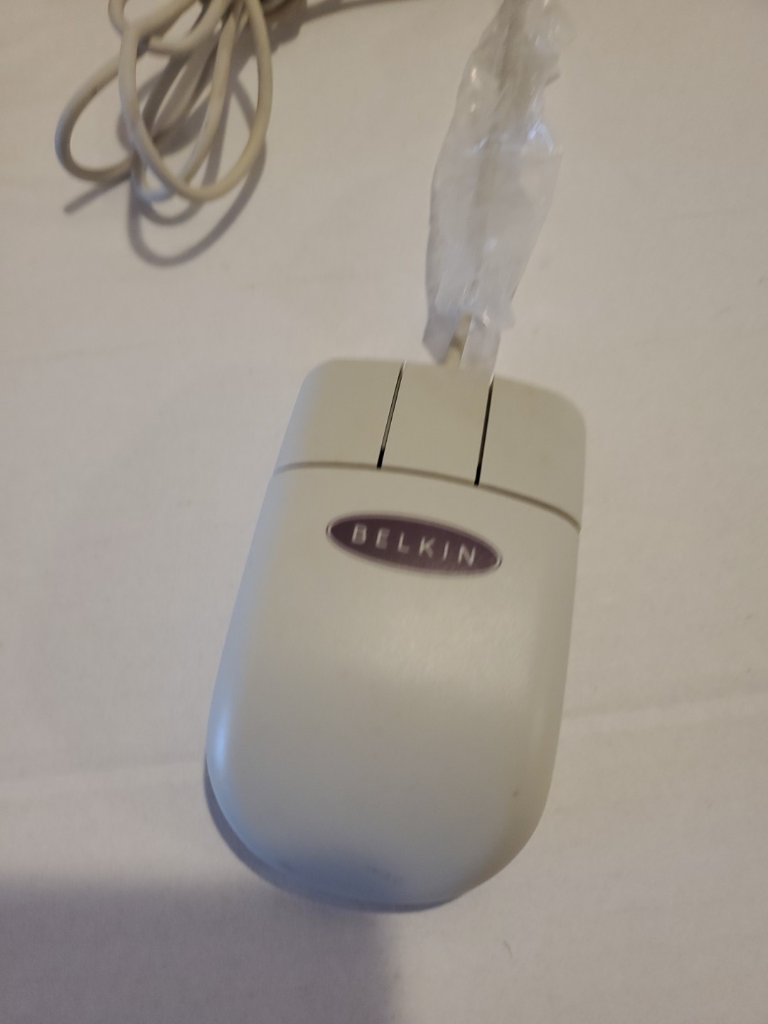 Vintage Belkin White 3-Button Combo Wired PS/2 Mouse F8E201 Working