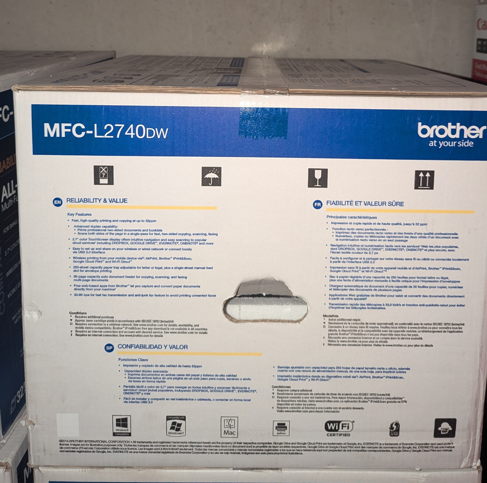 Brother MFCL2740DW Wireless Monochrome Printer with Scanner, Copier and Fax 