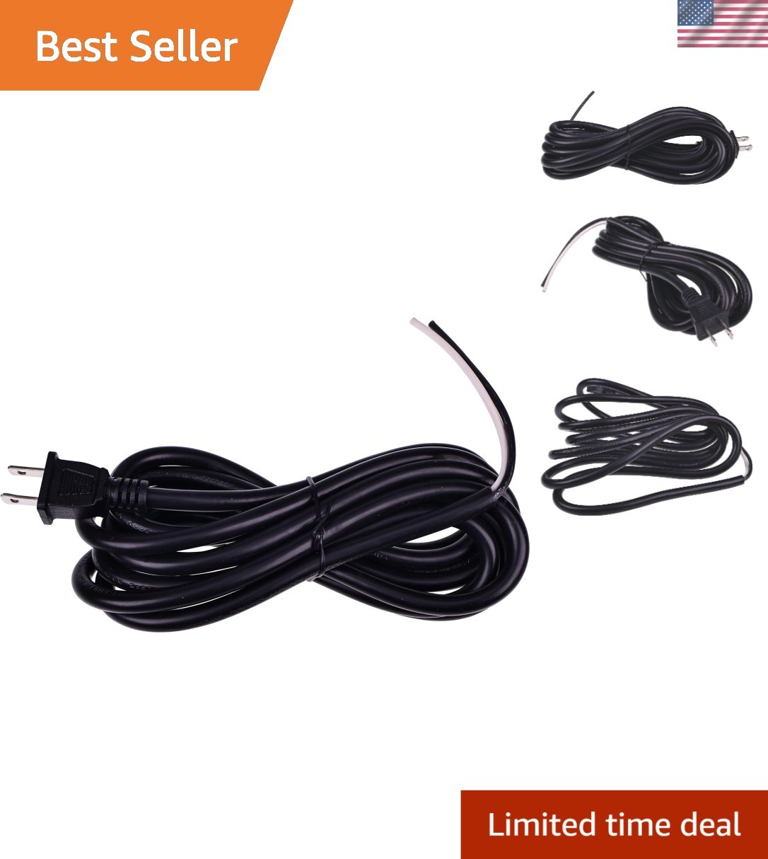 High-Quality 10FT AC 14/2 Power Tool Cord with Type A & B Plug Compatibility