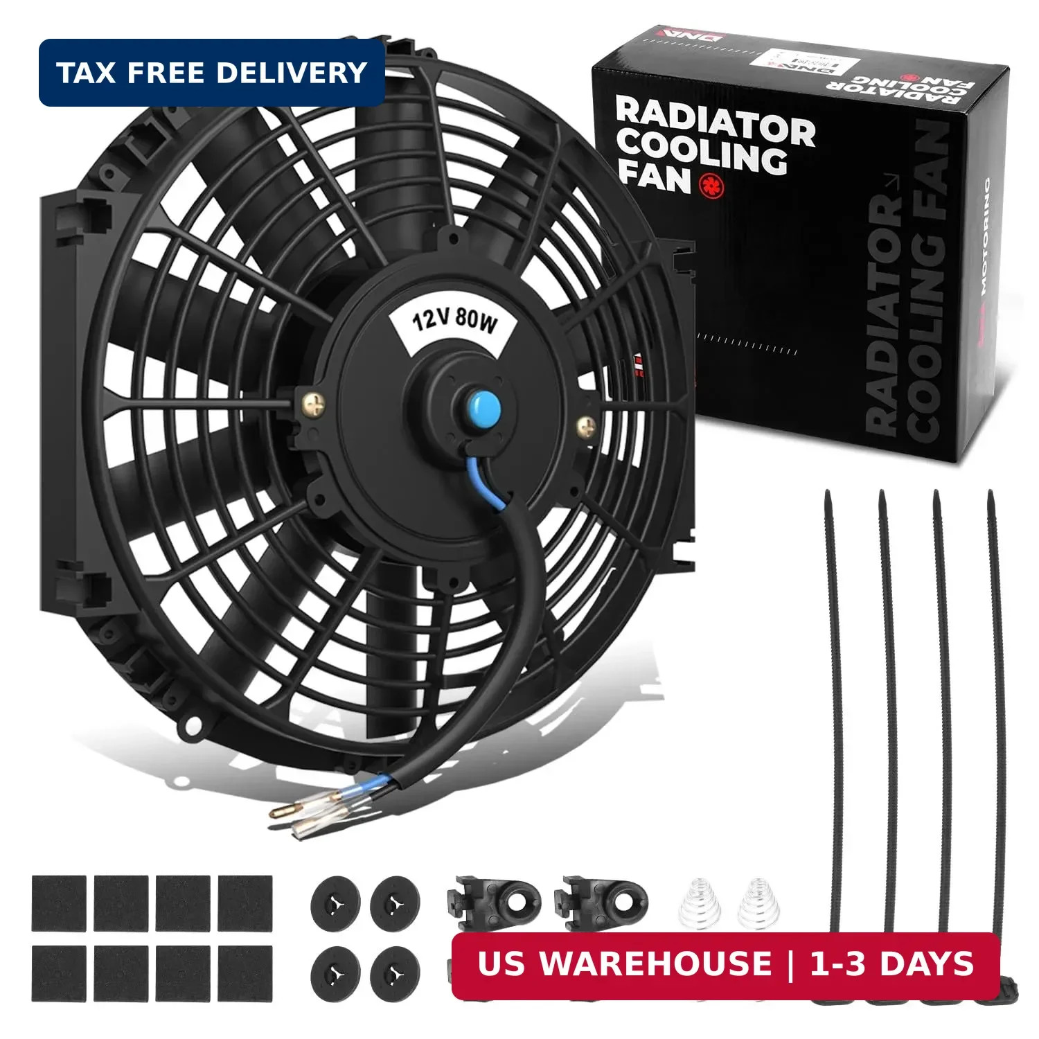 DNA Motoring 12 Inch High Performace Electric Cooling Slim Radiator Fan with ...