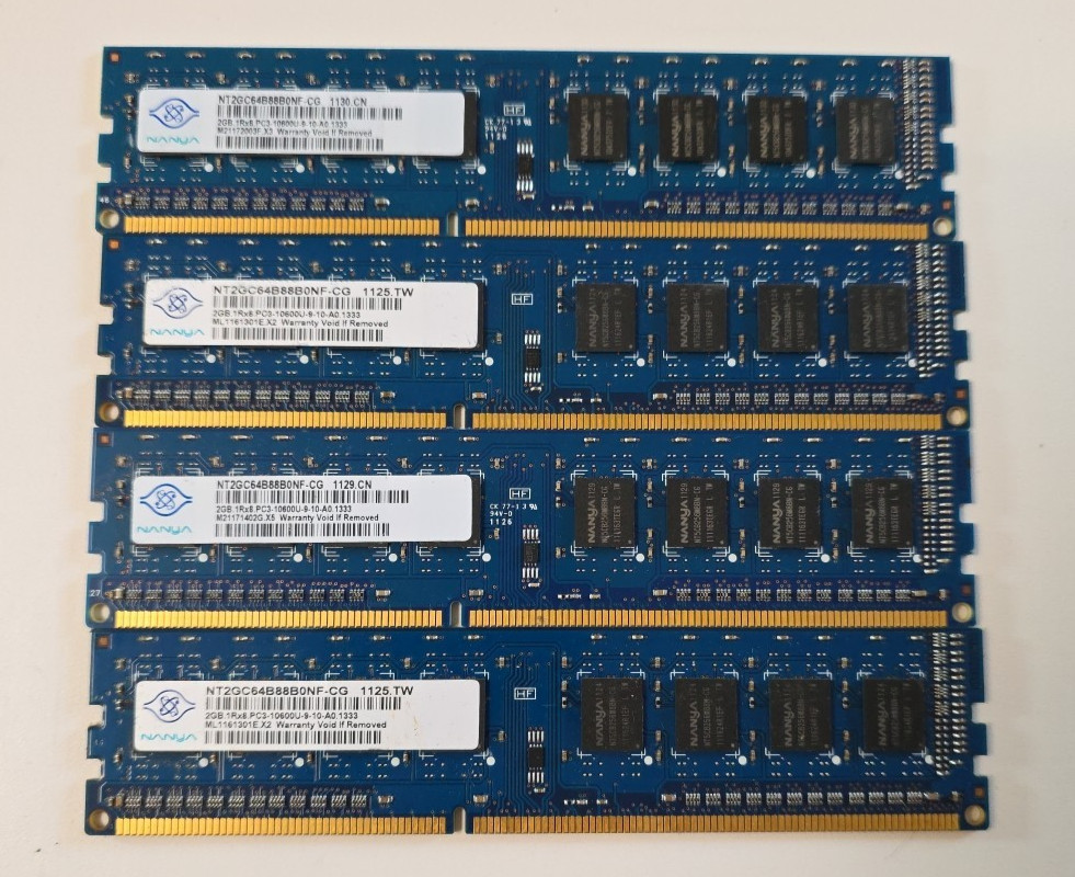 8GB (2GBx4) Kit Nanya 2GB DDR3 RAM Memory - NT2GC64B88B0NF-CG