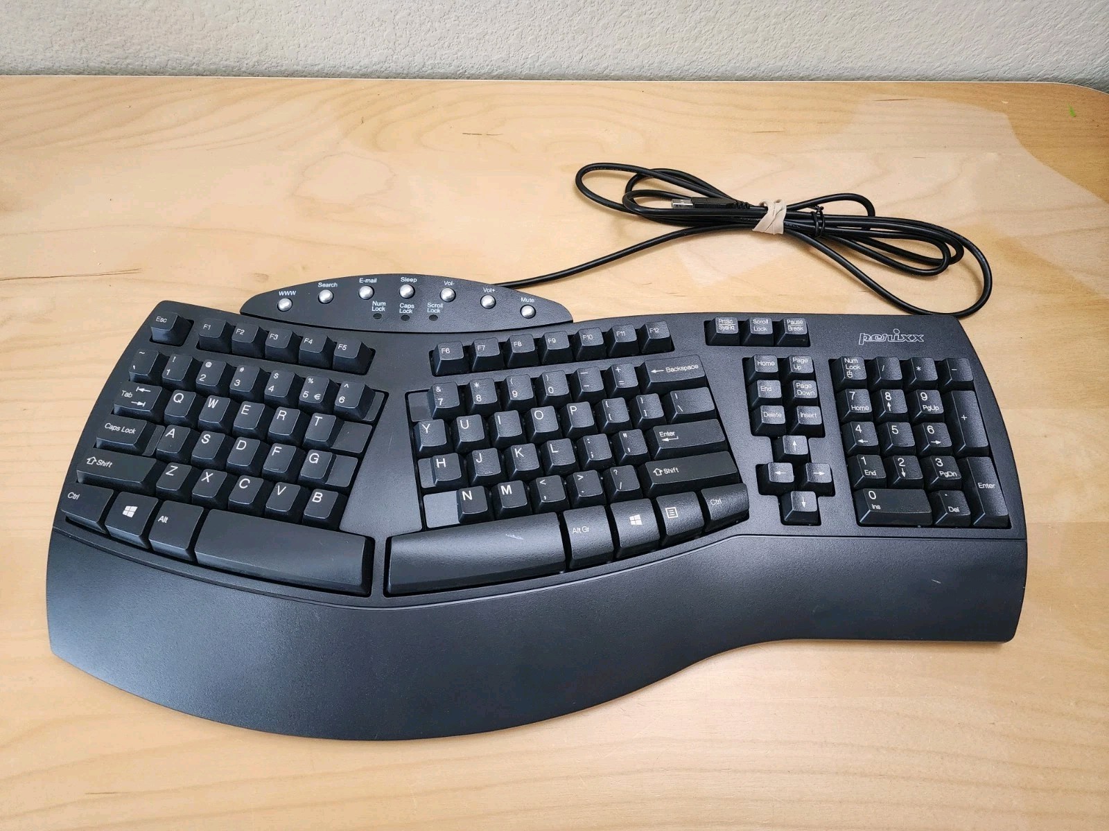 Perixx PERIBOARD-512W Periboard-512 Ergonomic Split Keyboard - Black