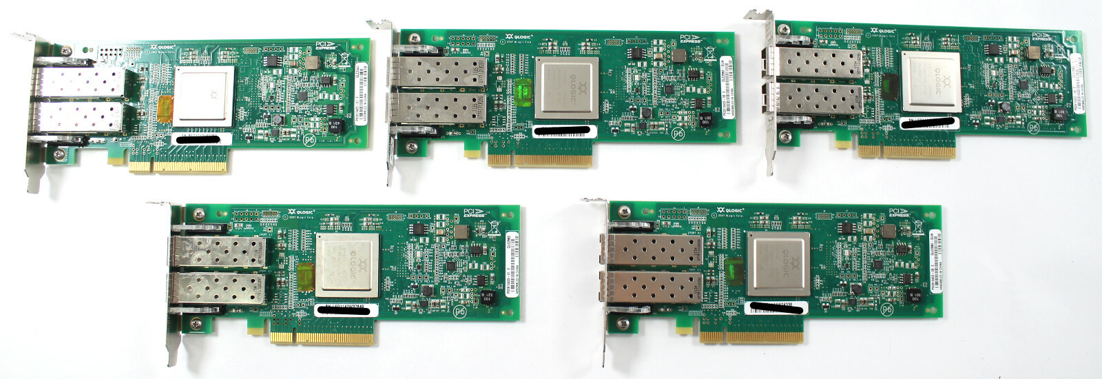 Lot of 5 Qlogic PX2810403-01 8Gbps  Dual Port Fiber Host Bus Adapter QLE2562-SUN