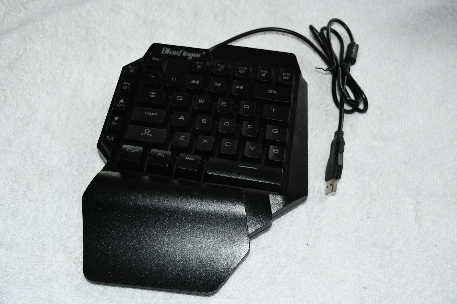 Bluefinger left hand One Hand RGB Gaming Keyboard USB Wired Rainbow Letters w1