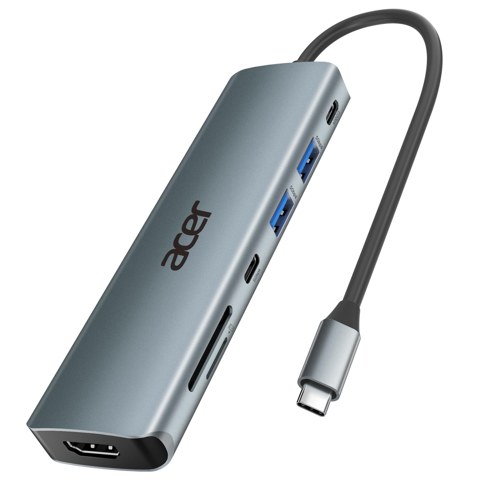 USB C Hub, 7 in 1 Multi-Port Adapter for Laptop/Mac Type C Devices