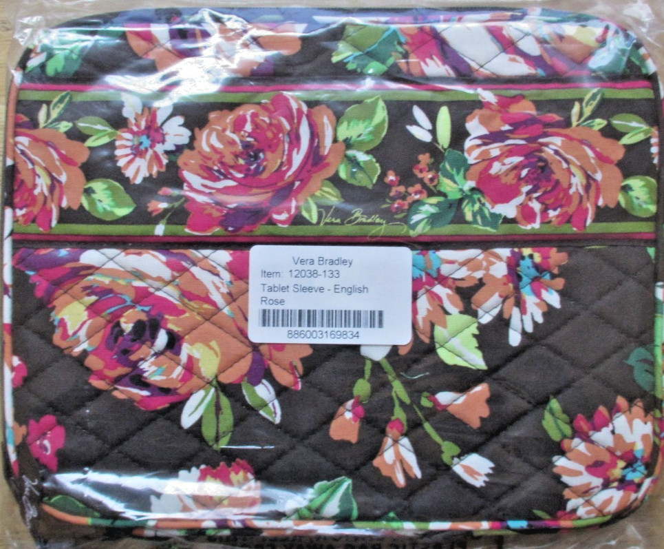 Vera Bradley ~ English Rose #12038-133 * Tablet Sleeve ~ NEW ~ iPad Case