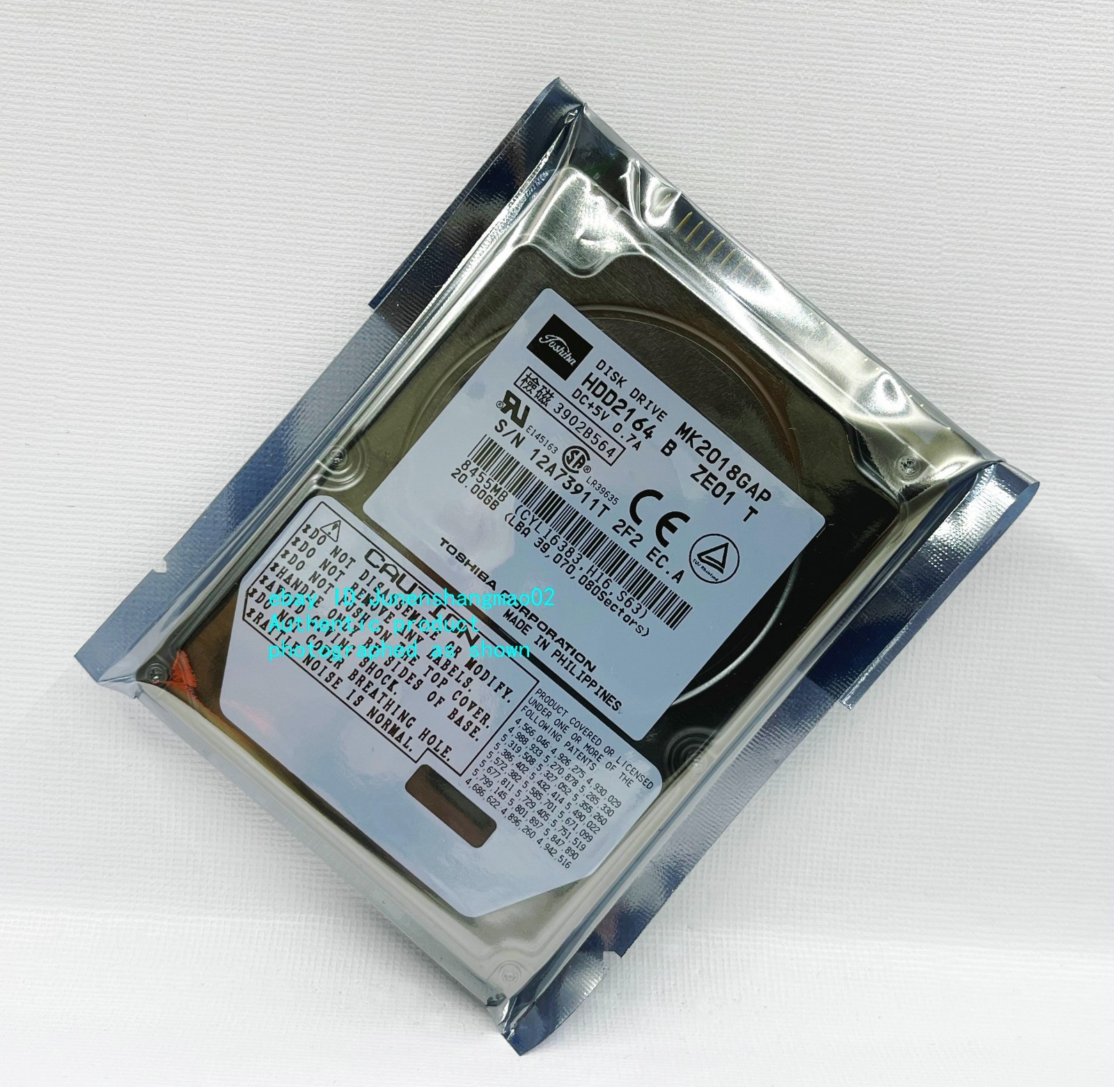 Toshiba 20GB MK2018GAP 2.5-inch IDE hard drive (internal)