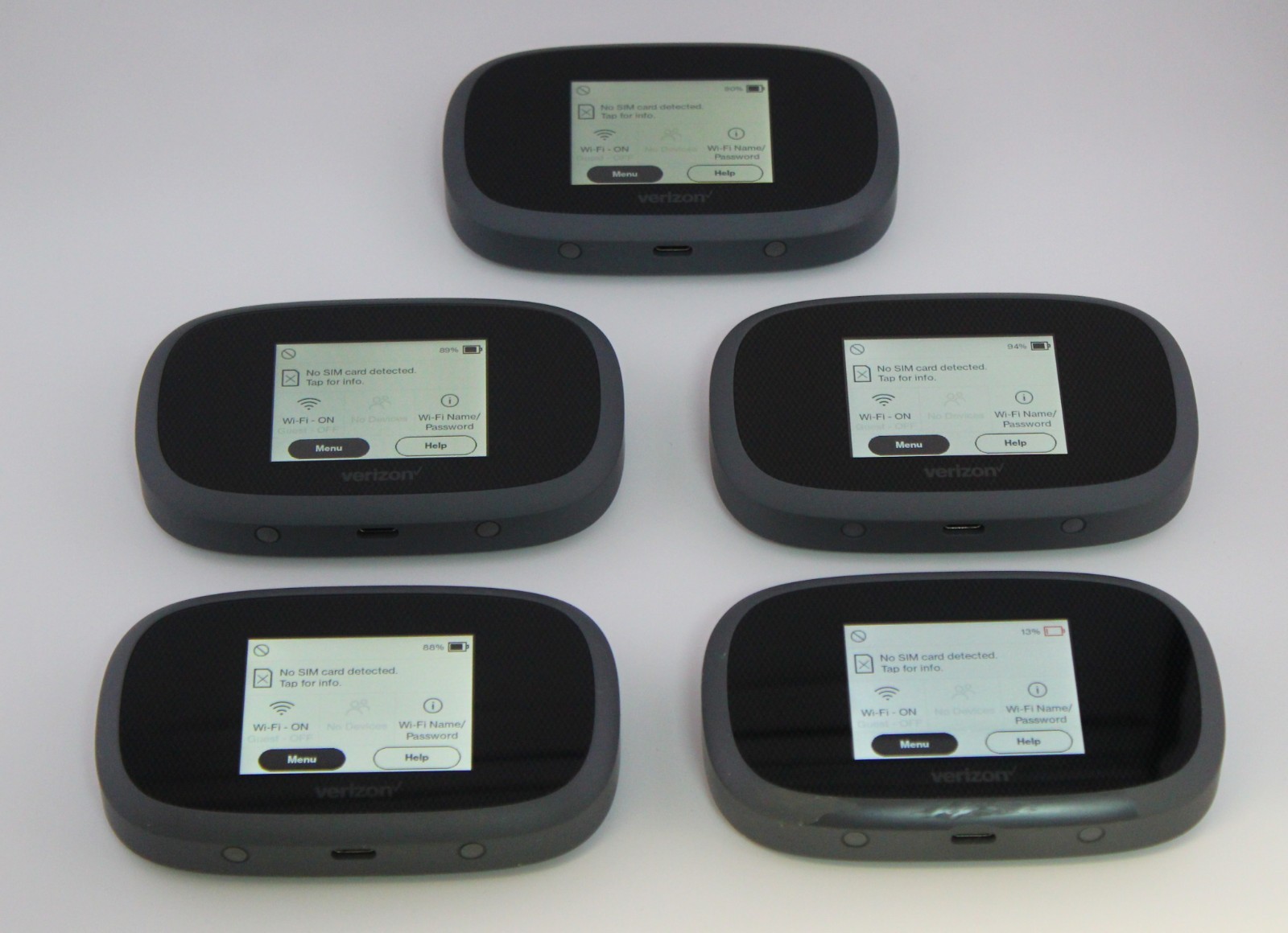 Lot of 5 - Good Condition - Inseego MIFI8800L Hotspot (Verizon ONLY) - 