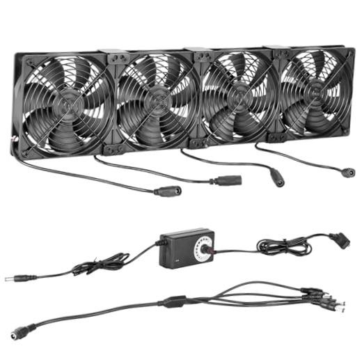 4-Pack 120mm High Airflow PC Cooling Fans (120x120x25mm) with Universal AC