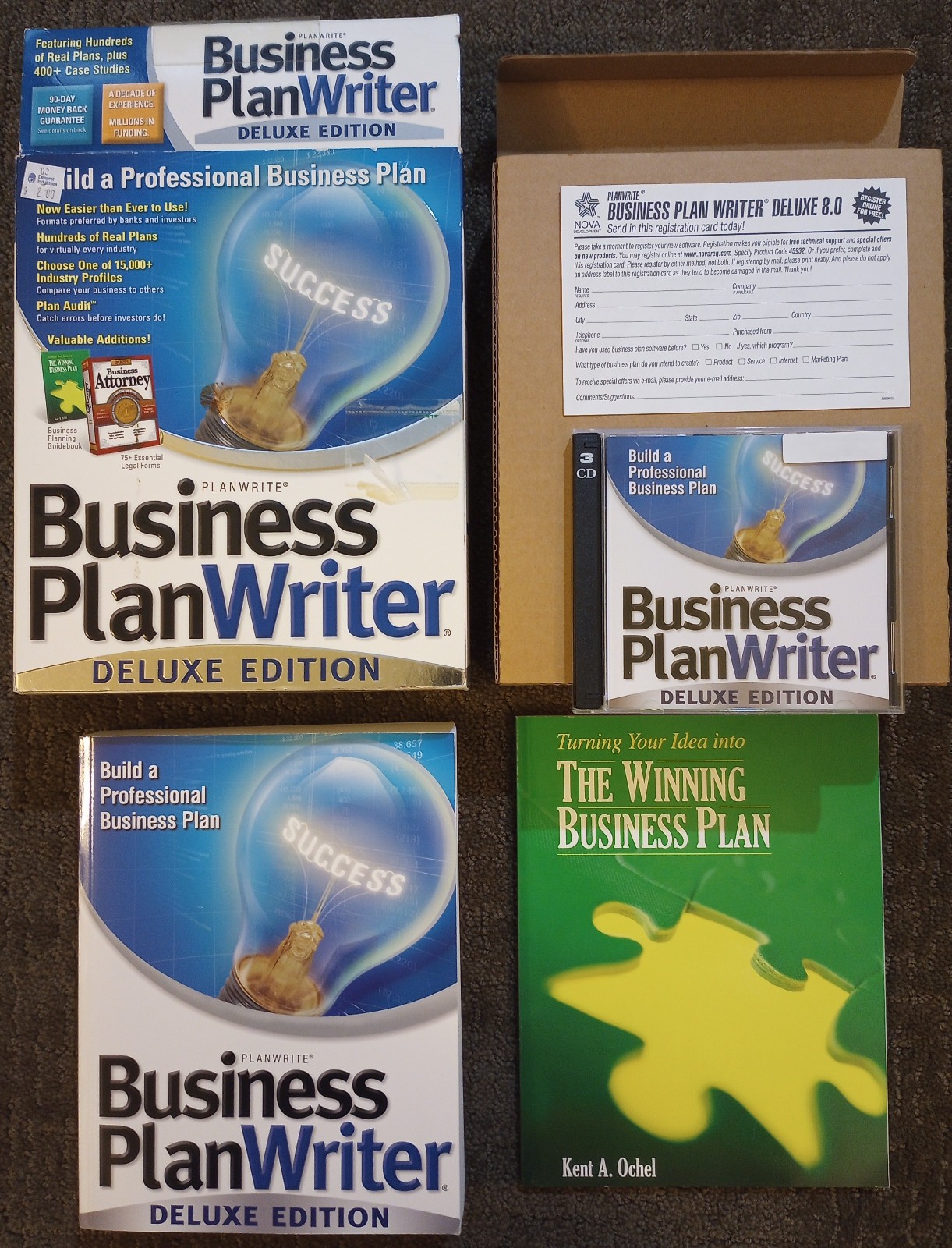 Business Plan Writer Deluxe 8.0 2005 (Windows XP) software, complete