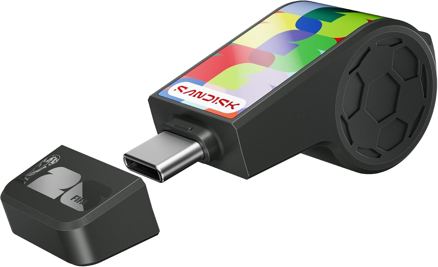 SanDisk 128GB USB-C Flash Drive FIFA World Cup 2026 Global Soccer Whistle Sealed