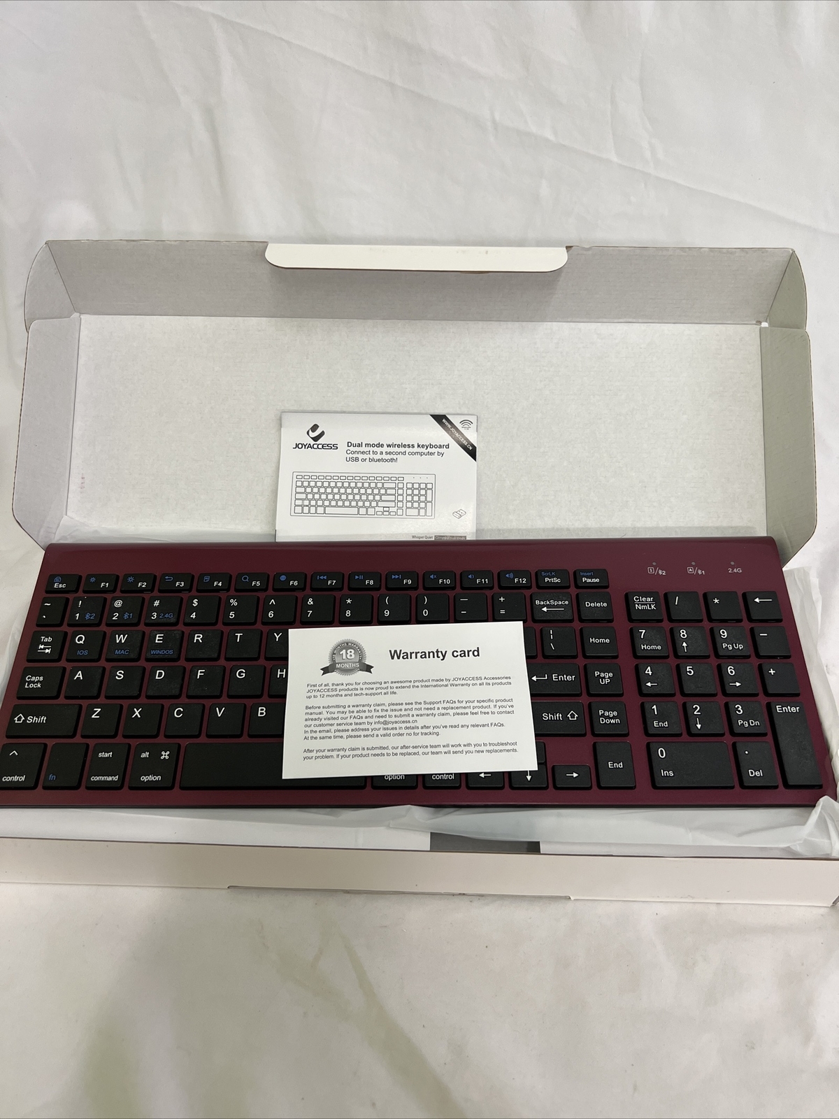 JoyAccess Wireless Keyboard, 2.4G USB Ultra Slim, Low Profile, Full Size