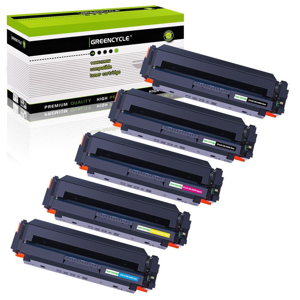 5PCS CF410X Toner Set Fit for HP Color LaserJet M452 M452nw M377dw M477fnw MFP