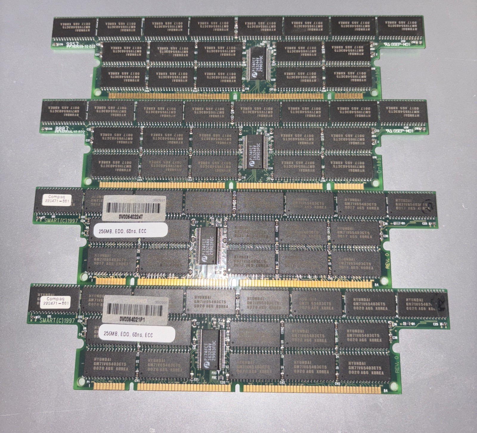 Lot of 4 Compaq 228471-001 256MB 168p 60ns EDO DIMM Server RAM SMART Modular
