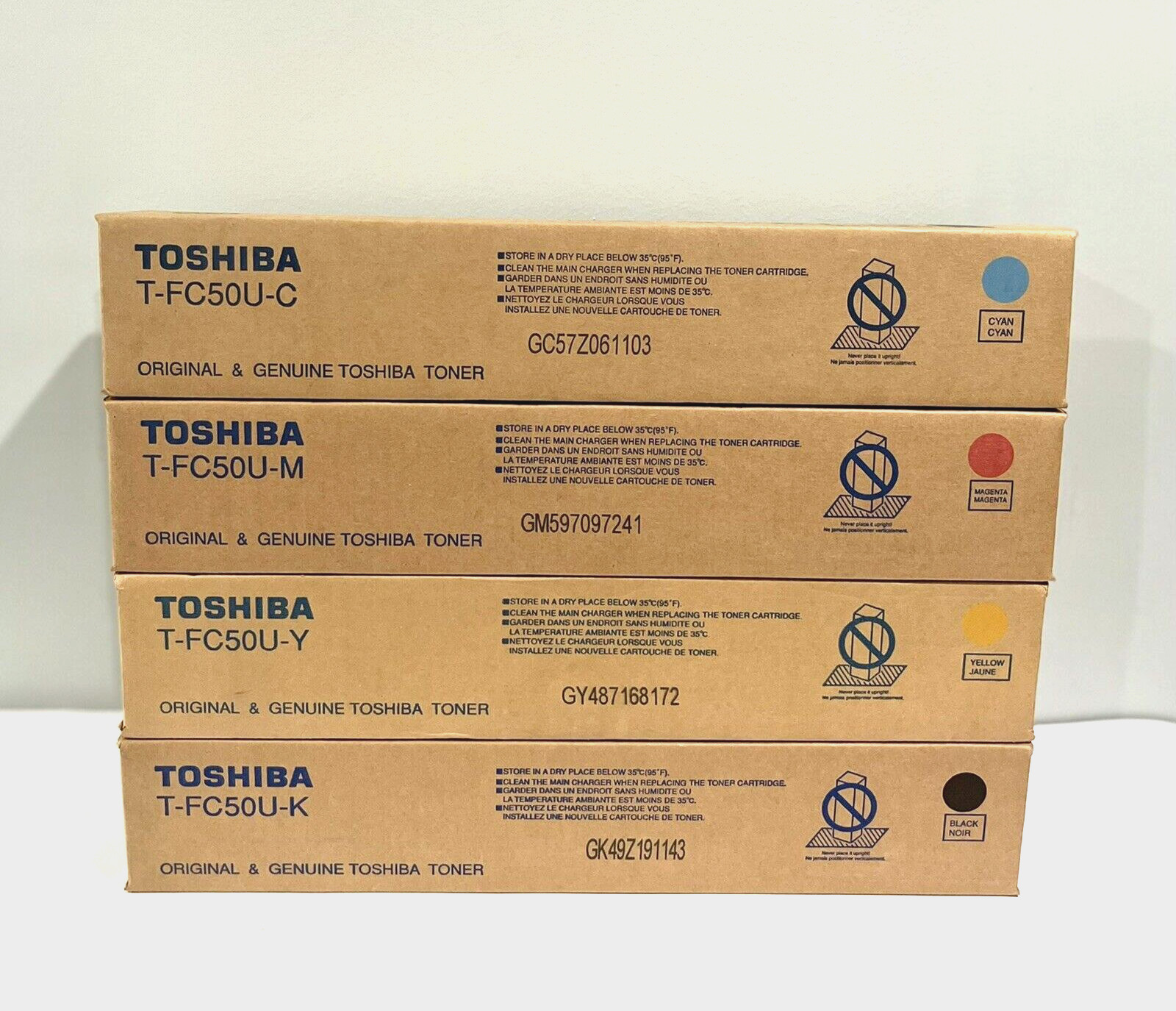 Toshiba T-FC50U Toner Set CMYK For E-Studio 2555C 3055C 3555C 4555C Genuine New