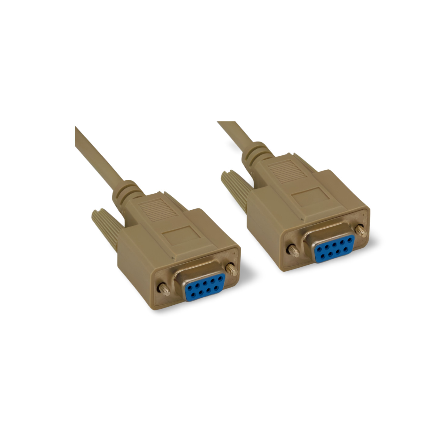 25ft DB9 Female to DB9 Female Cable RS232 Serial - Beige