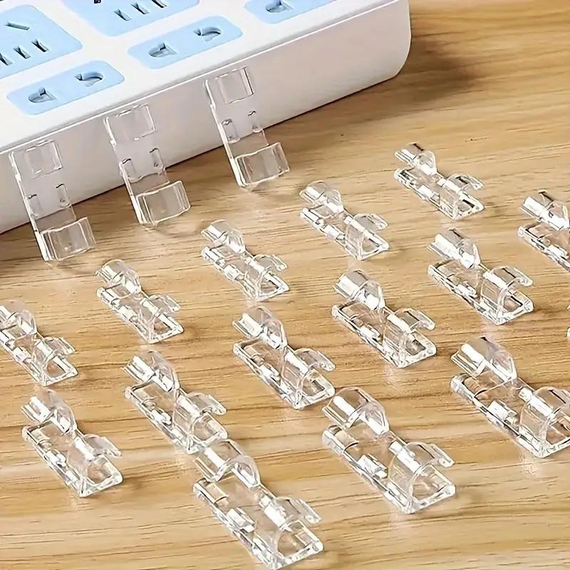 200/10pcs Clear Cable Clips Transparent Wire Organizer Adhesive Cord Holder Desk
