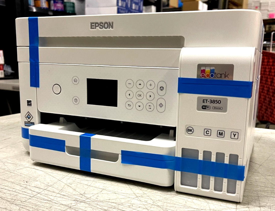 Epson EcoTank ET-3850 Wireless Multifunction Printer - White (NO INK )