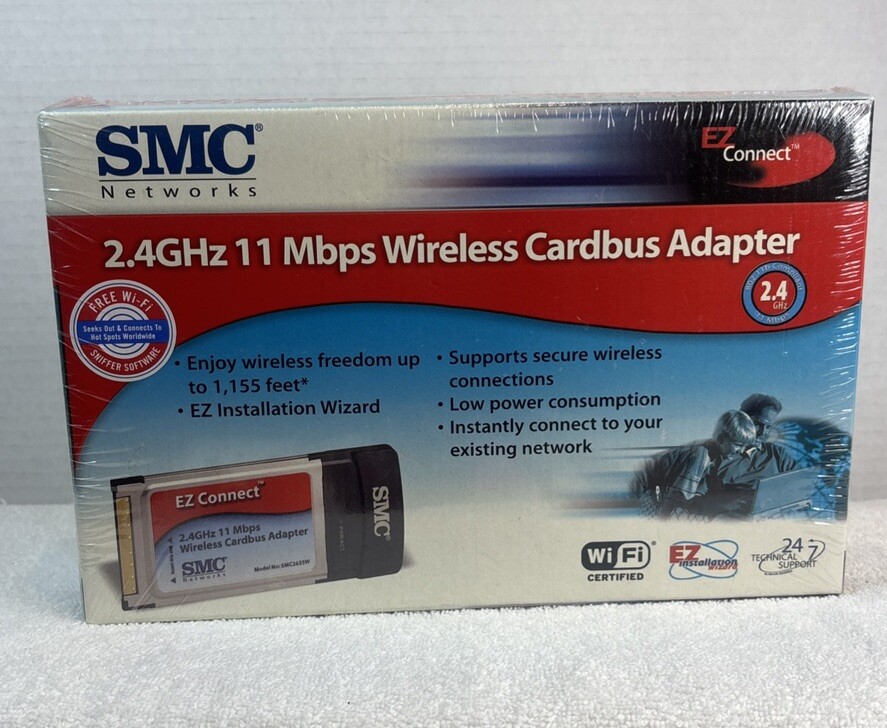SMC Networks 2.4GHz 11 Mbps Wireless Cardbus Adapter SMC2635W BRAND NEW SEALED