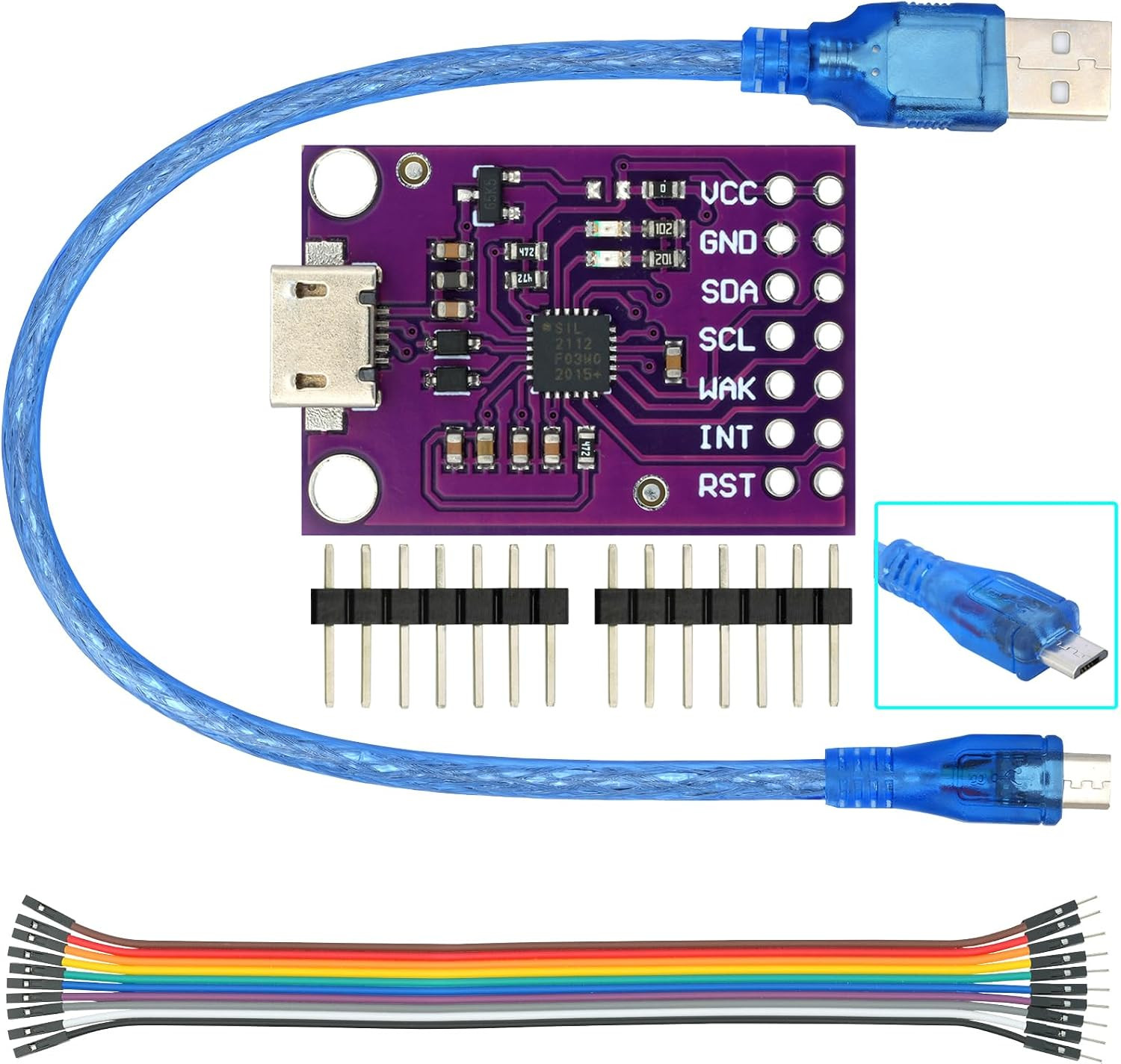 CP2112 Adapter Micro USB to Smbus I2C Communication with Wires