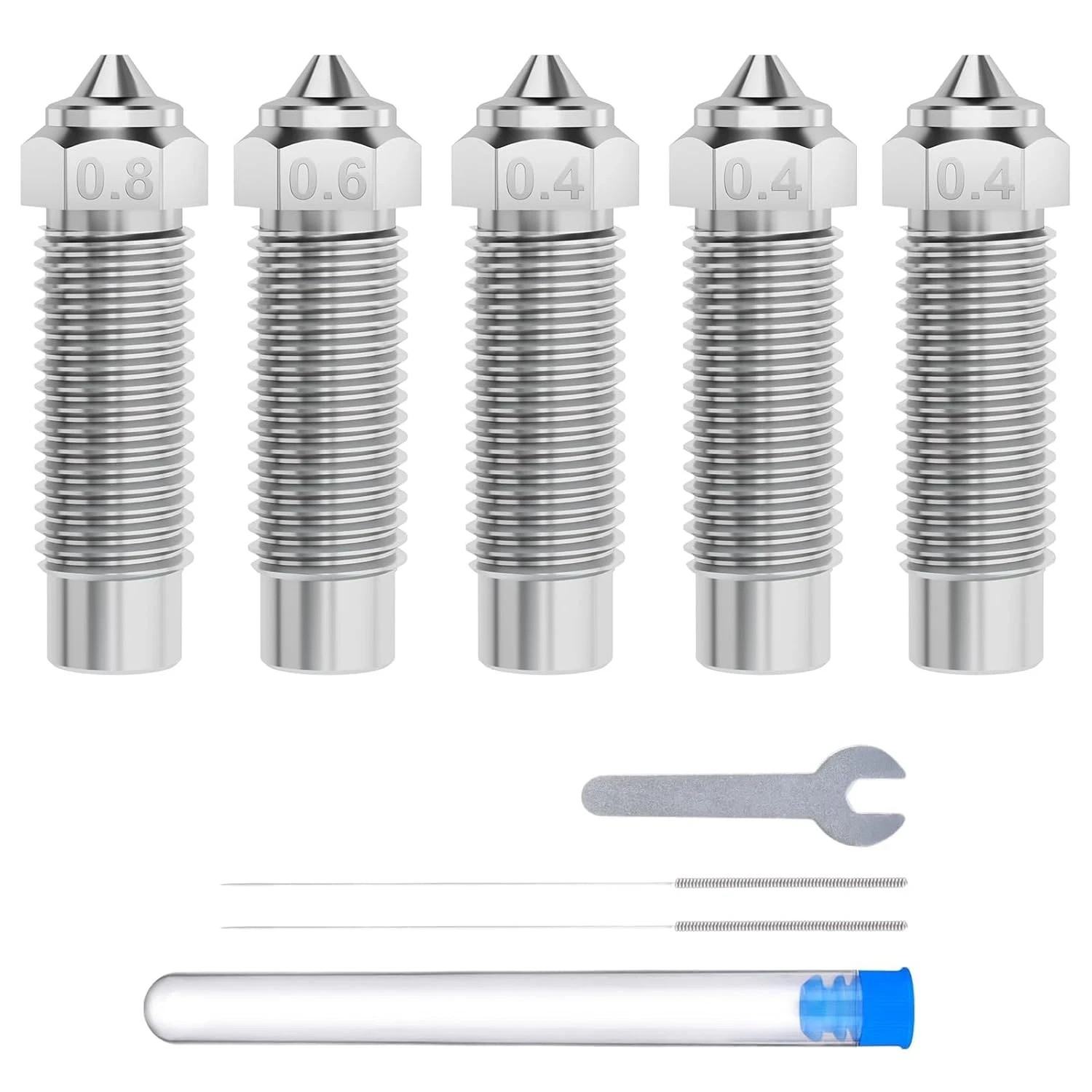 5Pcs Harden Steel Nozzles for Neptune 4 Plus/Max, Wear-Resistant 3D Printer Nozz