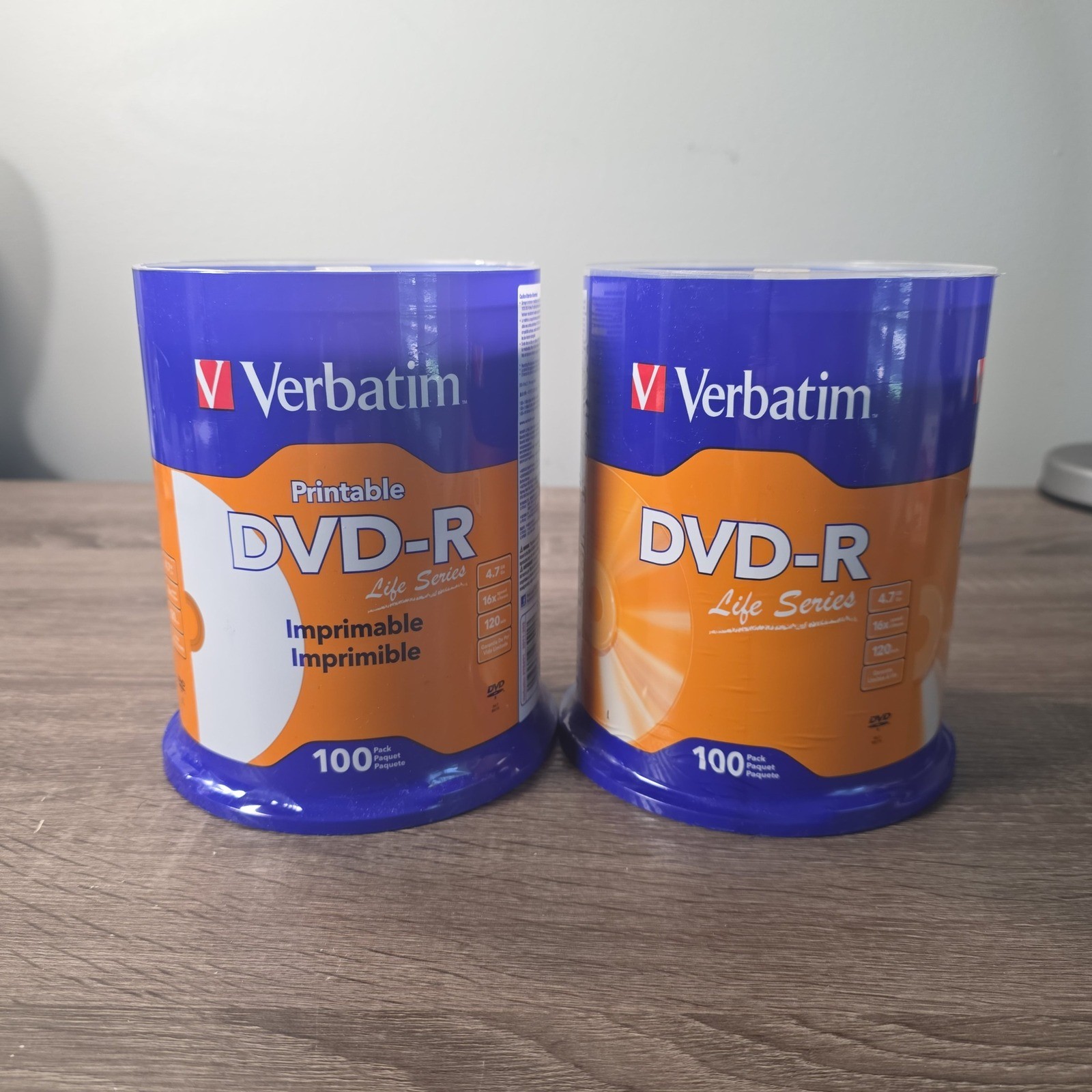 Verbatim 200 Pack DVD-R 4.7GB 16x Life Series 100 Printable Blank Media