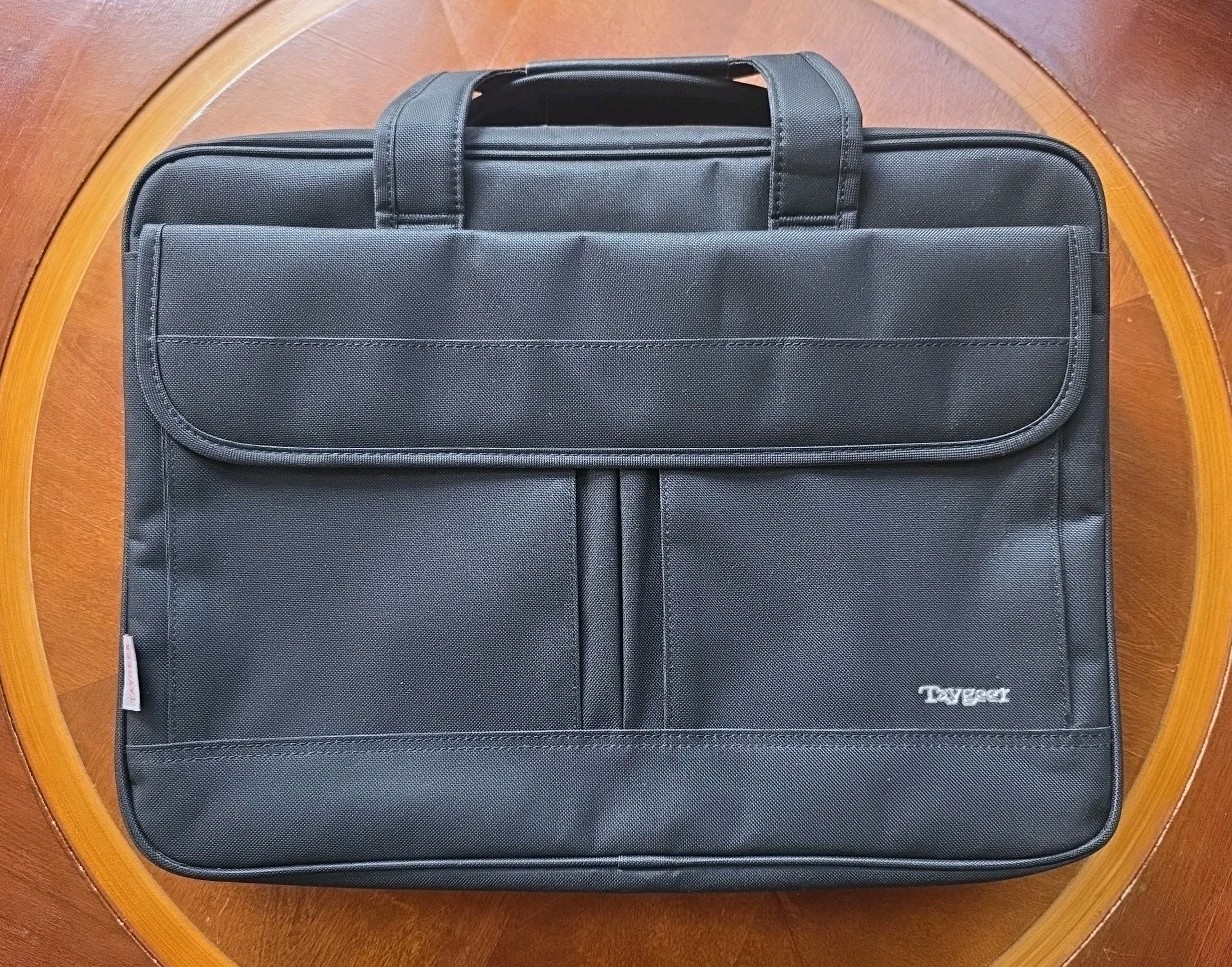 Taygeer - 17.3" Laptop Shoulder Bag, Business Briefcase, Messenger Bag, Black
