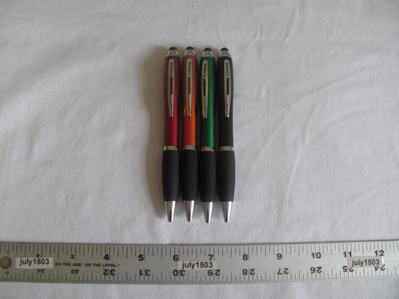 (4) NEW Xtreme Touchscreen Stylus Pens - Green Red Orange Black - phone tablet