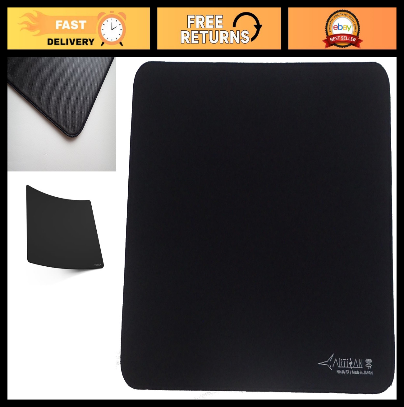 Large XL Gaming Mouse Pad - Soft Surface, Black, Ideal for Precision & Comfort