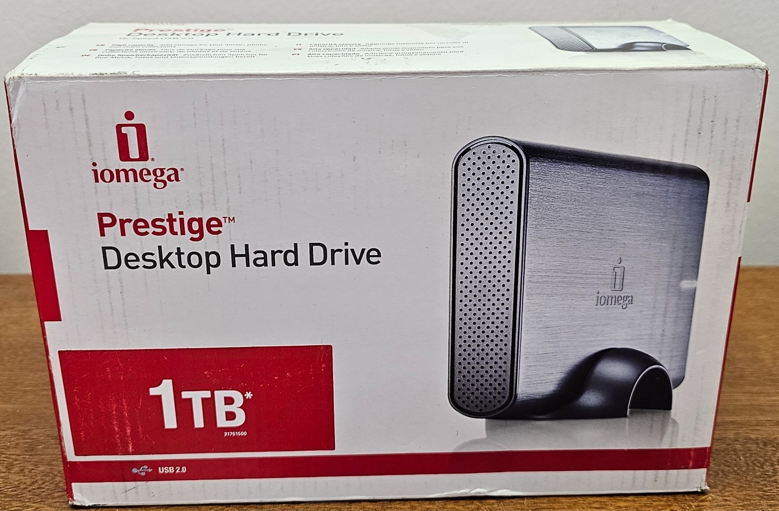iOmega Prestige Desktop Hard Drive Hi-Speed USB 2.0 SKU# 34275 - 1 TB New Sealed