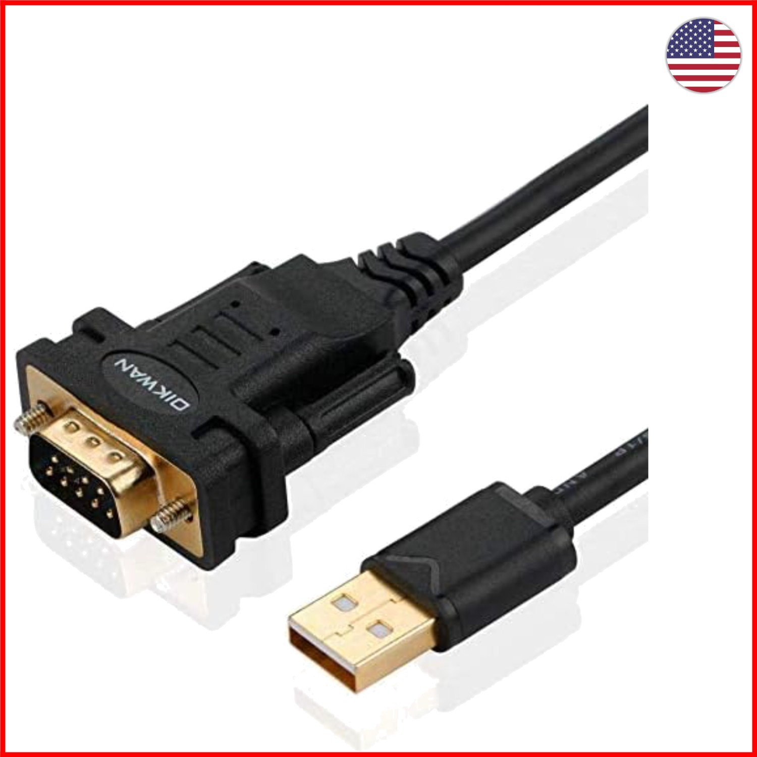 Versatile 6ft USB to RS232 Serial Cable with FTDI Chip for Easy Connections