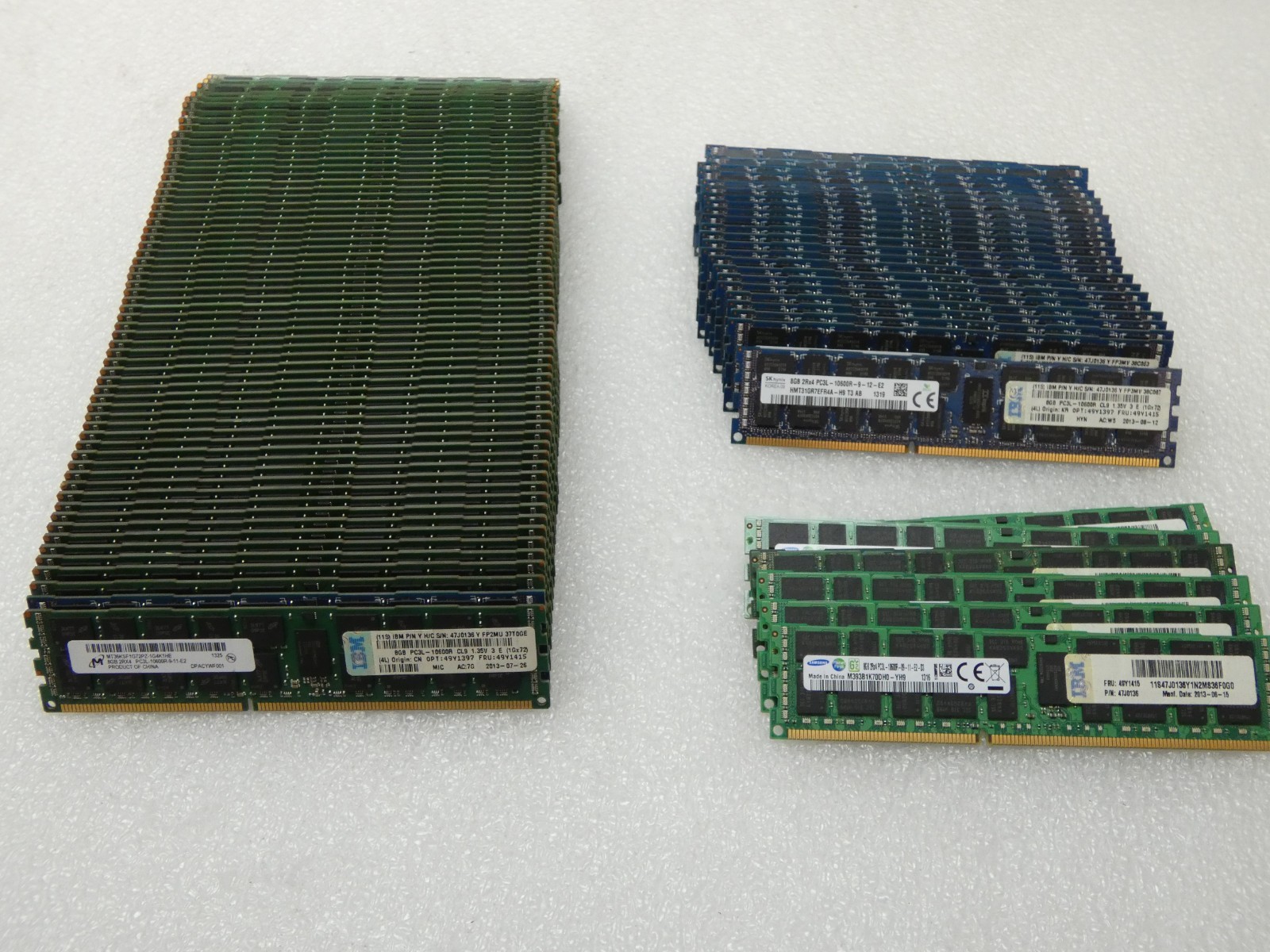 Hynix Samsung Micron 8GB 2Rx4 PC3L 10600R ECC Ram Lot of 94 Units 752GB