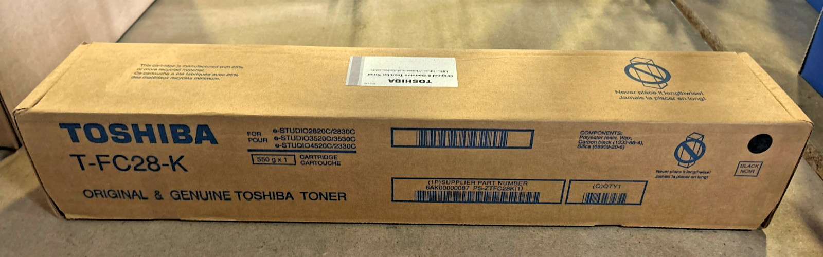 Genuine Toshiba T-FC28-K / TFC28K Black Toner for eStudio 2330C/2830C/2830C