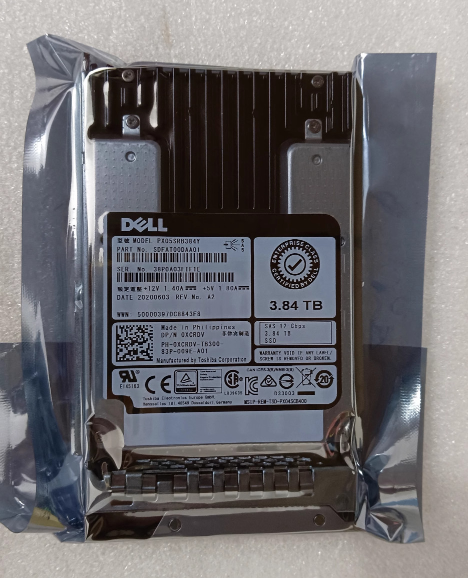 New 0XCRDV XCRDV Dell PX05SRB384Y 3.84TB 12Gb/s RI SAS SSD 2.5" Drive