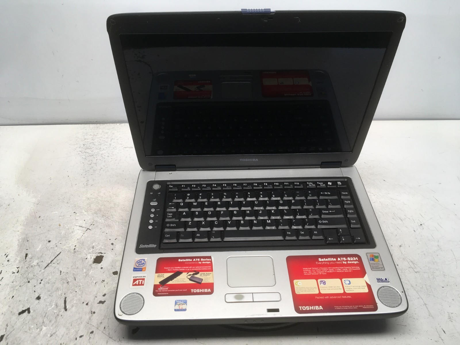 Toshiba Satellite A75-S231 Intel Pentium 4 3.33GHz 1406 MB NO HDD No Batt