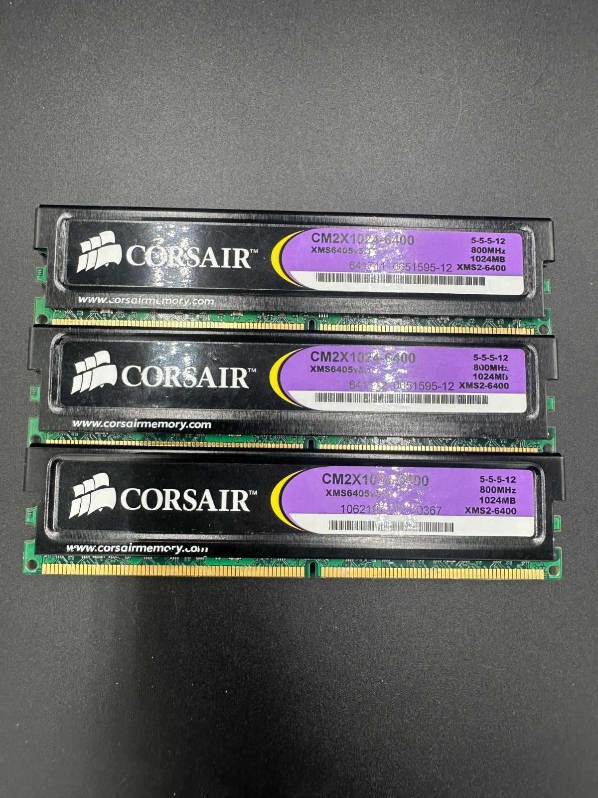 3 GB (3x1GB) Corsair DDR2 PC2- 6400-CM2X1024 - Desktop RAM - Tested