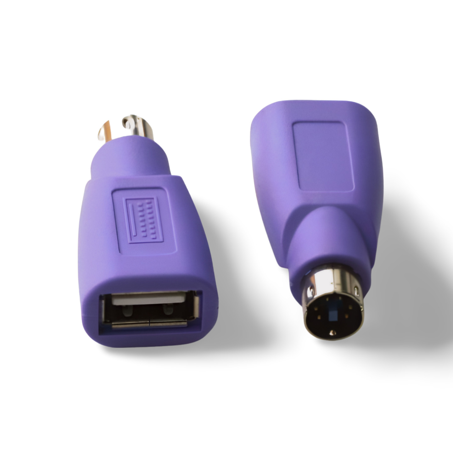 USB Type A Female to PS2 Mini DIN 6 Male Keyboard Adapter - Purple