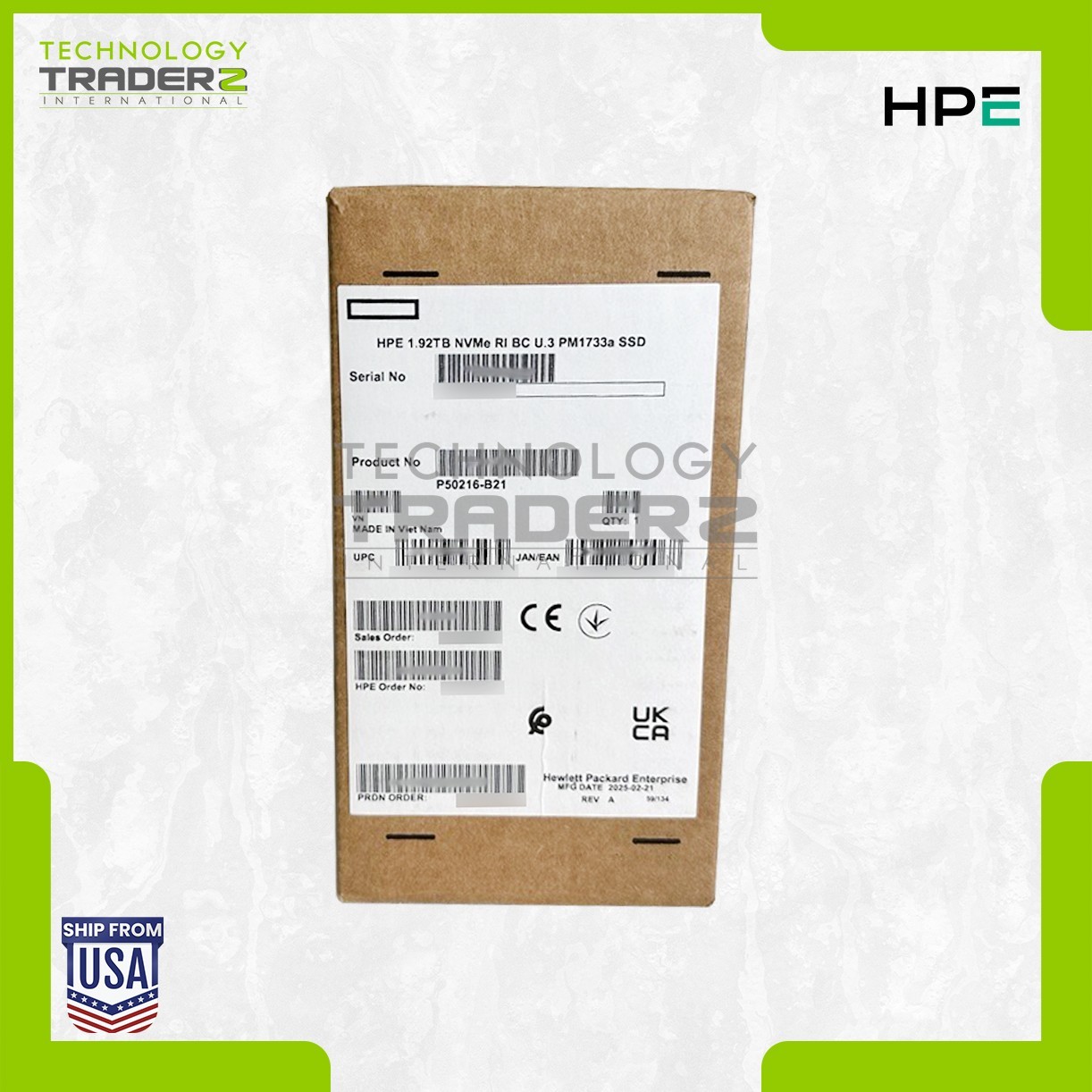 P50216-B21 HPE PM1733A 1.92TB NVMe 2.5" SSD P50247-001 P50953-001 **New Sealed**