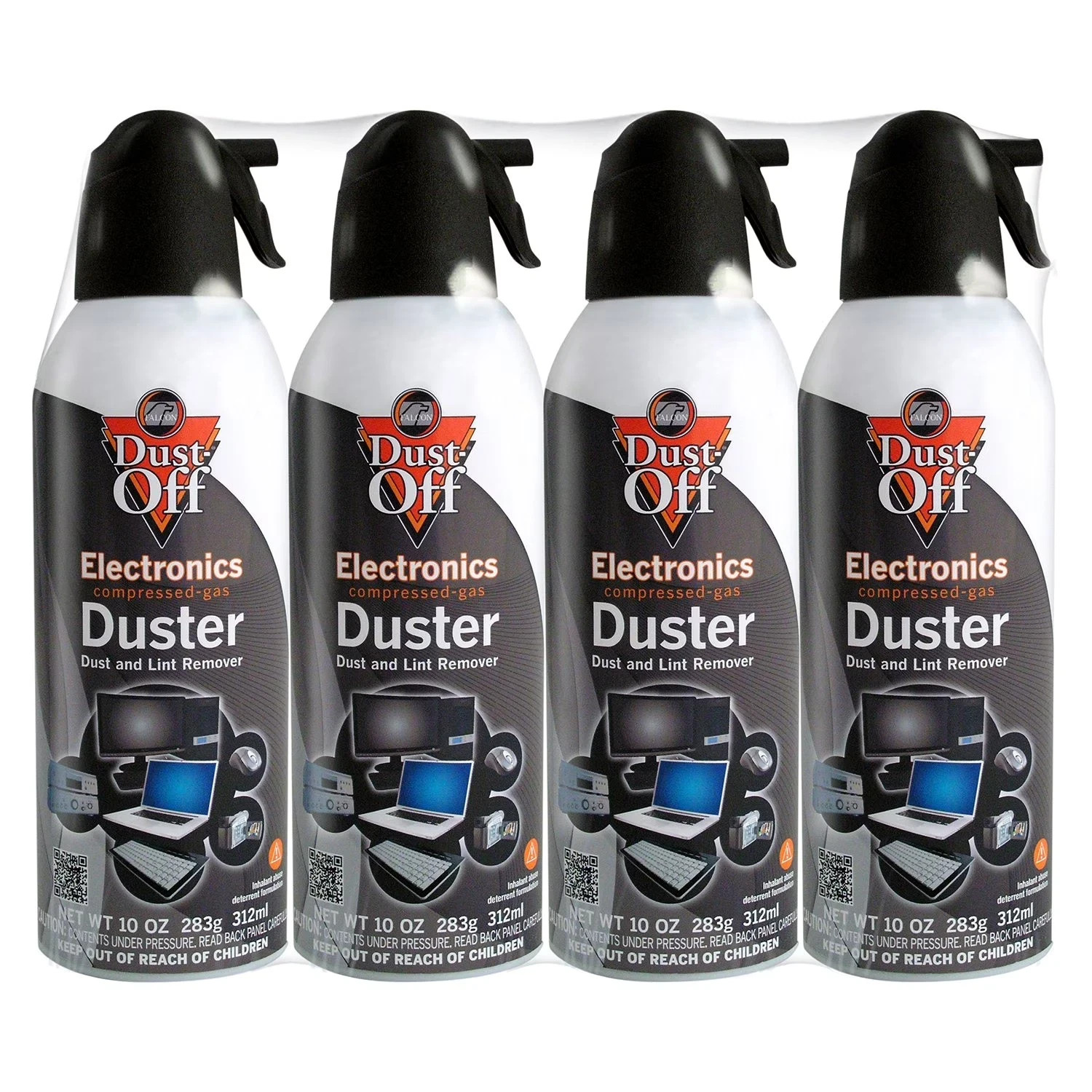 Falcon Dust-Off Electronics Compressed Gas Duster, 10oz - 4 Pack
