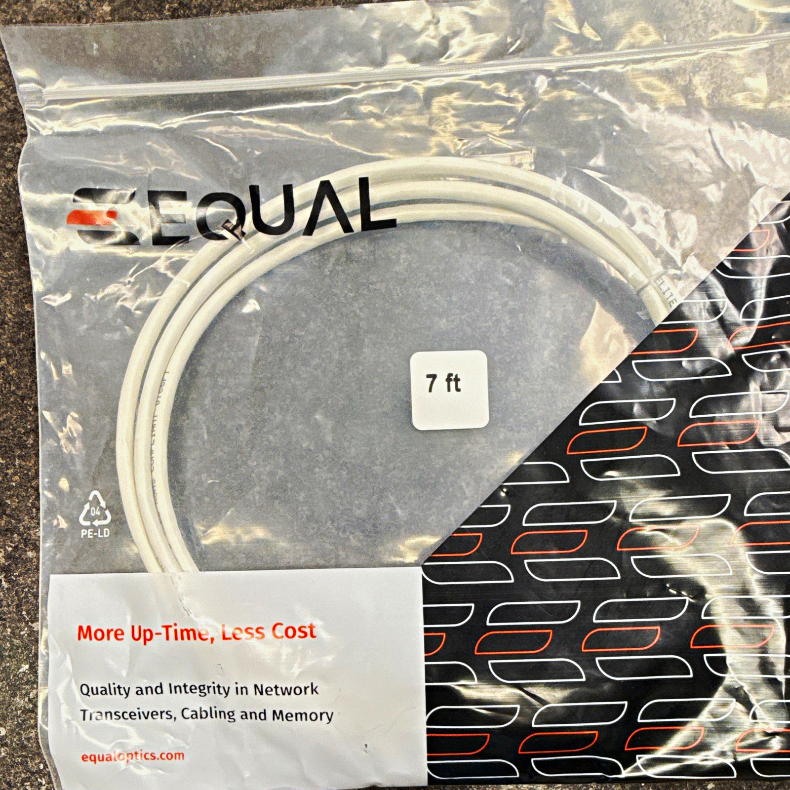 EQUAL LC to LC Duplex Optical Fiber Network Cable 7 ft White