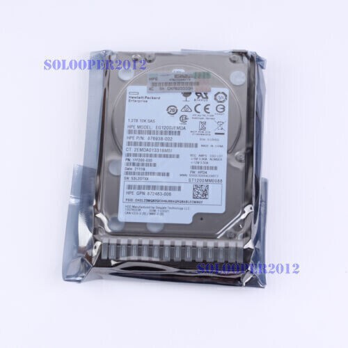 For HPE 872479-B21 872737-001 876938-002 1.2TB 10K 12G SAS DS HDD INCLUDES TRAY