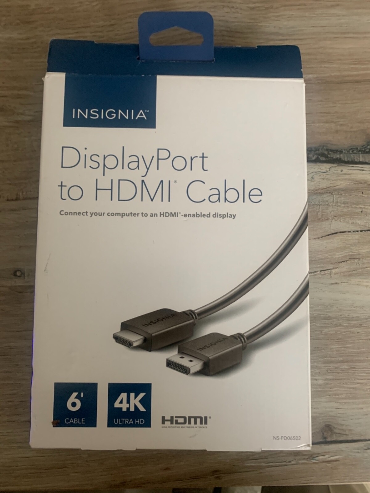 Insignia NSPD06502 6ft Display Port to HDMI Cable - Black